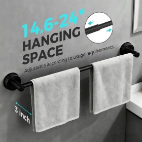 Adjustable Suction Cup Towel Bar for Bathroom Wall,14.6Inch~24 Inch Towel Racks for Bathroom