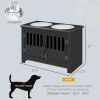 Dog Food Storage Cabinet with Bowls & Dog Feeding Station, Black